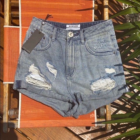 One teaspoon high waist denim shorts